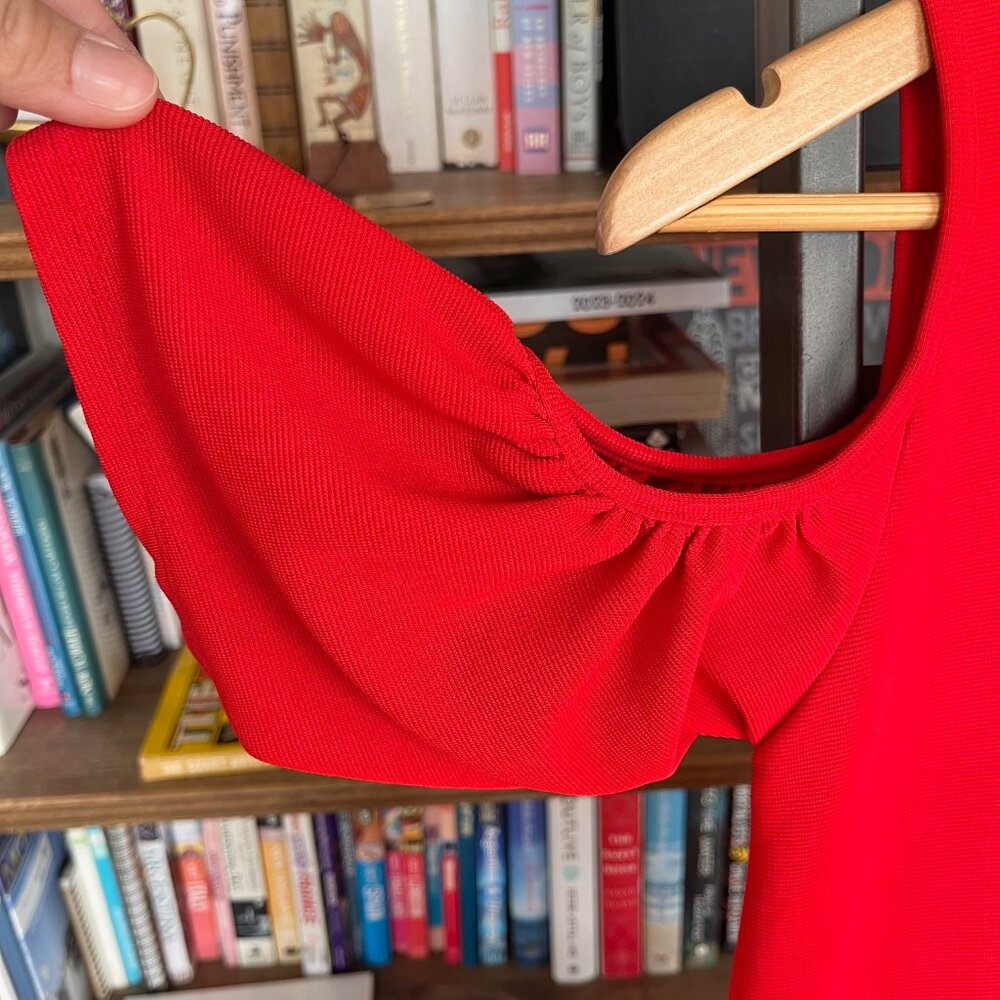 Zara Basic Collection Women's Red Cold Shoulder B… - image 3